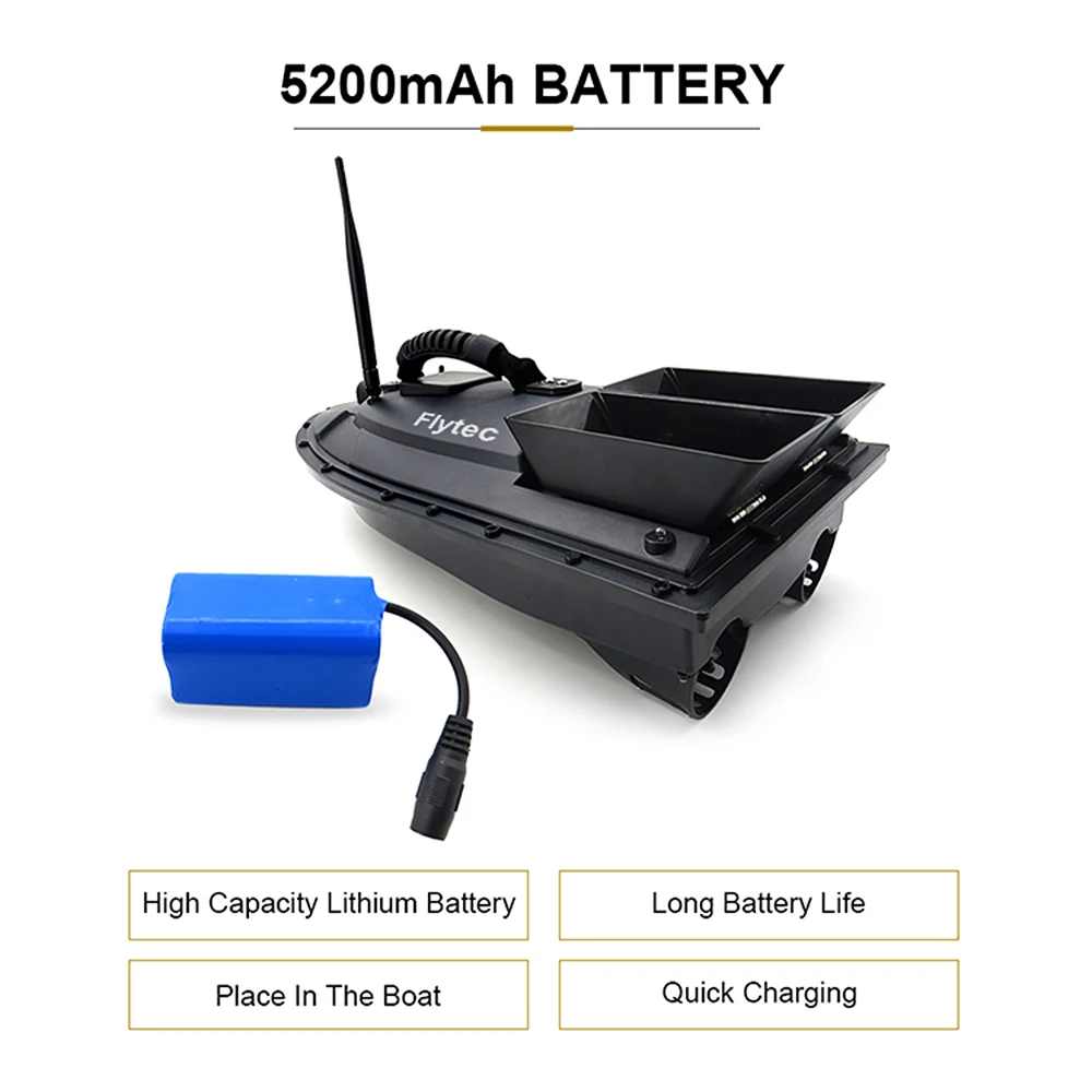 Flytec 2011-5 Fish Finder Fish Boat 1.5kg Loading 500m Remote Control Fishing Bait Boat RC Boat Ship Speedboat RC Toys (6)