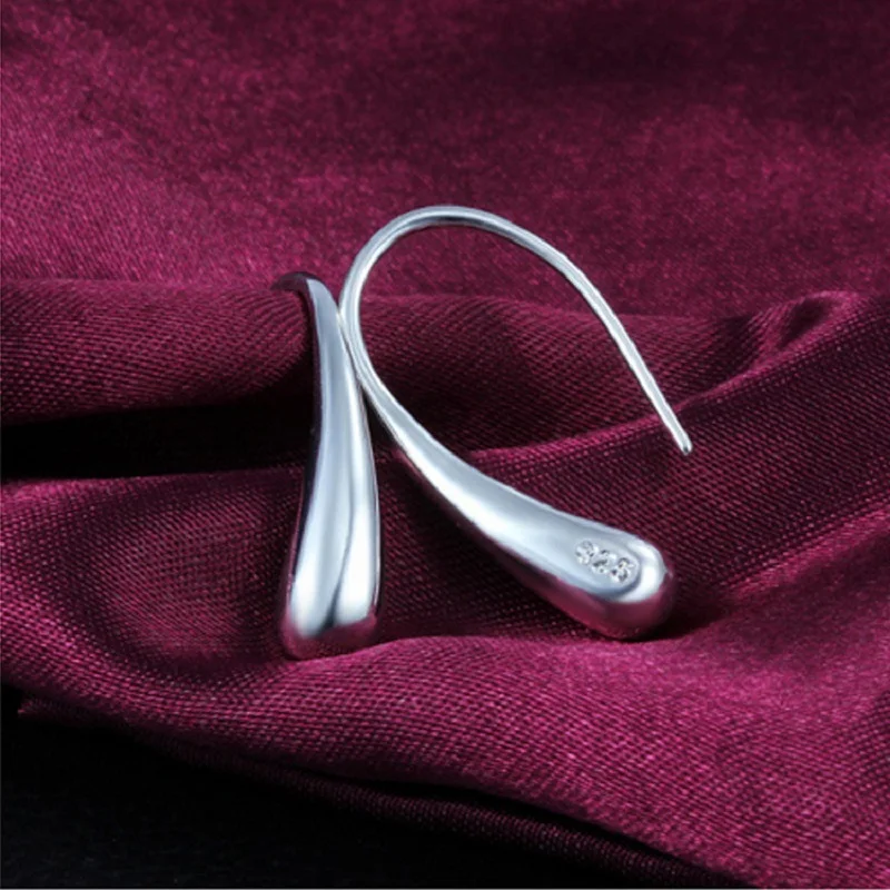 Wholesale silver Plated earing lovely water Stud earrings trendy Pop Simple Fine Jewelry | Украшения и аксессуары