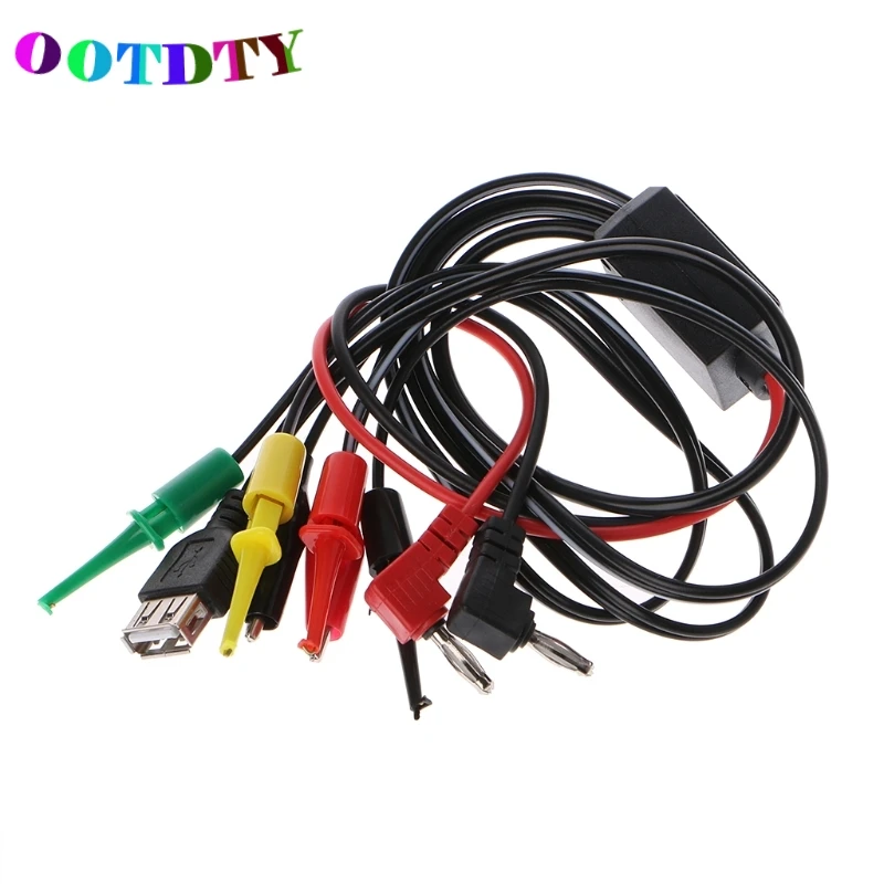 

OOTDTY 63cm Power Supply Test Lead Cable Kit 2 Alligator Clip 2 Banana Plug 4 Hooks Clip