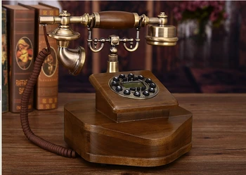 

Fashion wood telephone vintage telephone classical telephone Handsfree/Blue Screen/Caller ID