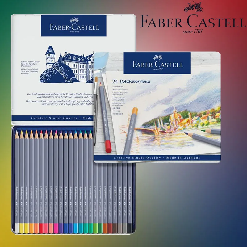 Оригинальный Faber Castell Goldfaber цветные гексагональные карандаши олова 24 набор