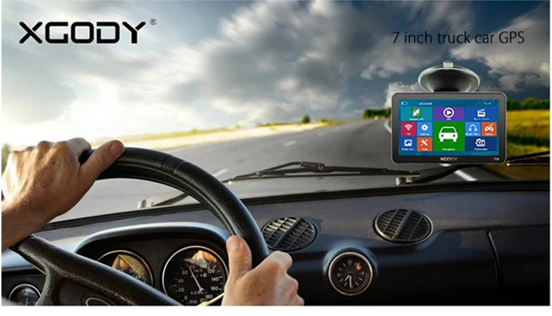 Xgody gps Navigation Truck Car GPS Navigator 128+8GB 7 inch Europa FM Bluetooth Rearview Camera Optional Sat nav Map Free Update