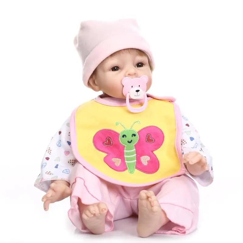 

NPK 22 inch Silicone Reborn Babies Dolls Brinquedos Girls Vinyl Realistic Newborn Doll For Girls Play House bebe Toys reborn