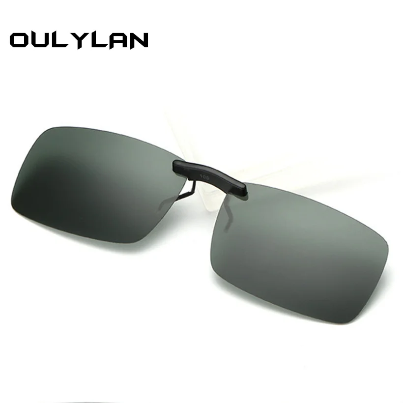 

Oulylan Rimless Polarized Sunglasses Clip on Sun Glasses Mens Driving Night Vision Goggles Eyewear Flip Myopia on Male Goggle