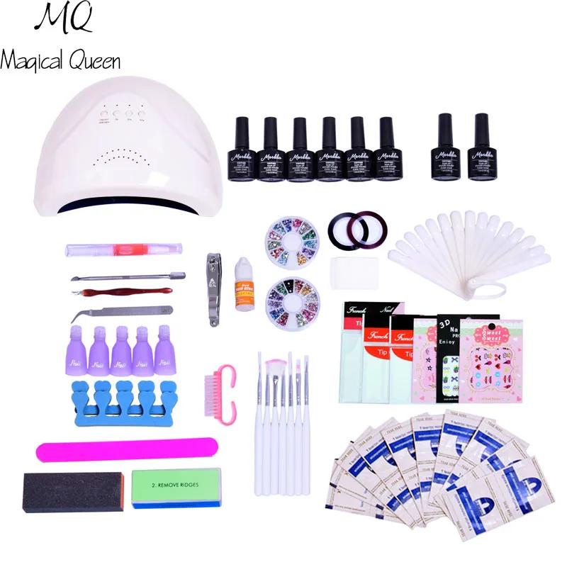 

Magical Queen set for manicure nail kit set gel varnish set 6 color uv gel polish 48W led lamp gel varnish nail polish set