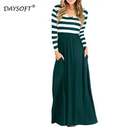 DAYSOFT Automne 2018 длинное платье Для женщин макси платье Boho с поясами сексуальные платья партии