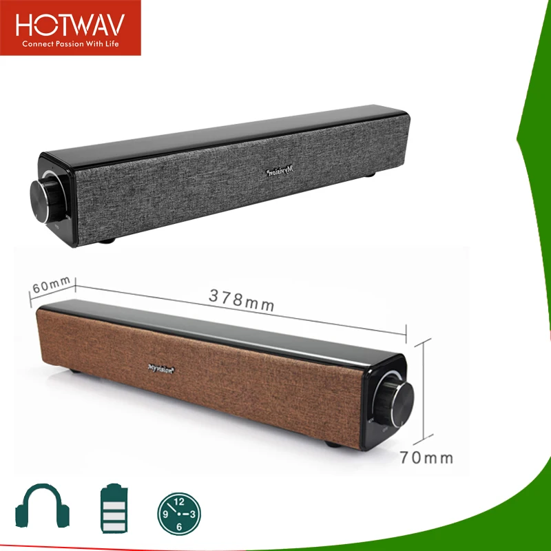 

HOTWAV Wireless Bluetooth Portable Speaker For TV/Computer Cloth Material Subwoofer Soundbar Rectangle Speaker