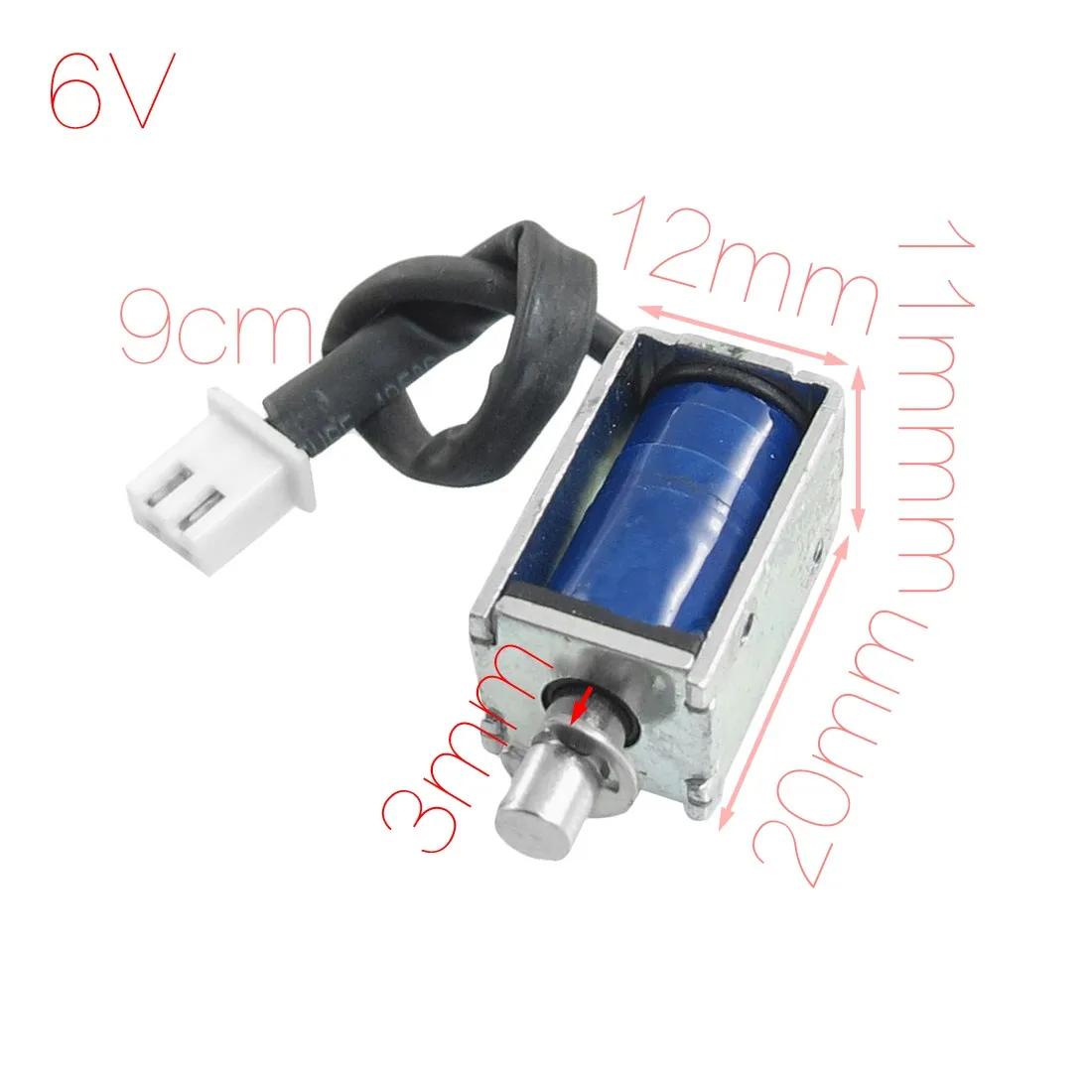 

UXCELL 6V 3Mm 20G Holding Linear Solenoid Electromagnet 0420L-06K40