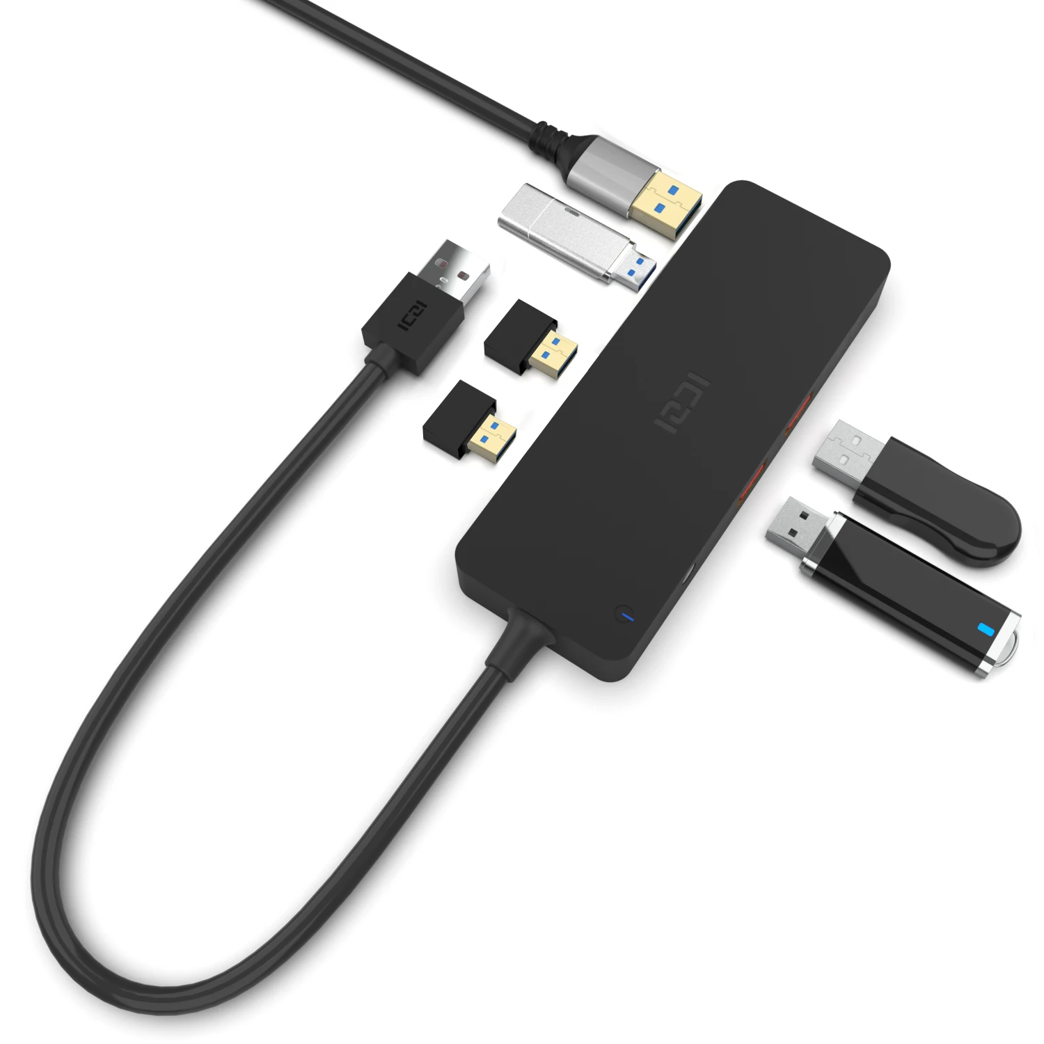 Ультратонкий usb-хаб ICZI с 6 портами, 4 порта USB 3,0, 2 порта для быстрой зарядки, адаптер для ноутбука Surface Pro