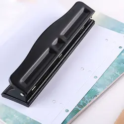 Металл Портативный черный ручной регулируемый 2 или 3 отверстия экскаватор для бумага документ записки офис Дырокол канцелярские