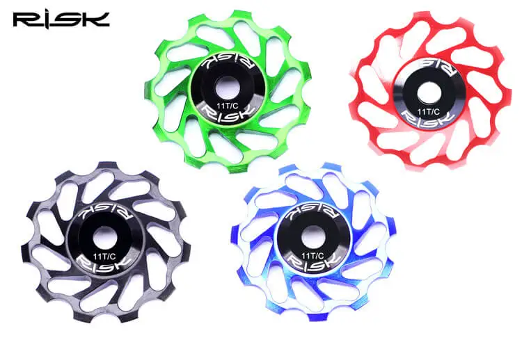 

RISK Bicycle Rear Derailleur 11T Rear Guide Wheel Straining Pulley Ceramics/Metal Bearing Smooth Wheel For Mountain Road Bike