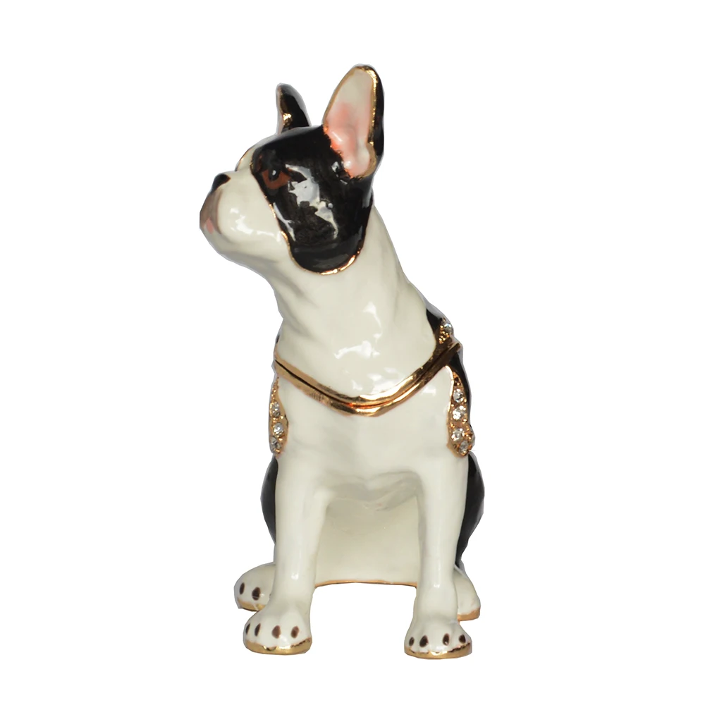 Стразы Boston Terrier Dog bejeweled эмаль инкрустированная Ювелирная шкатулка украшение