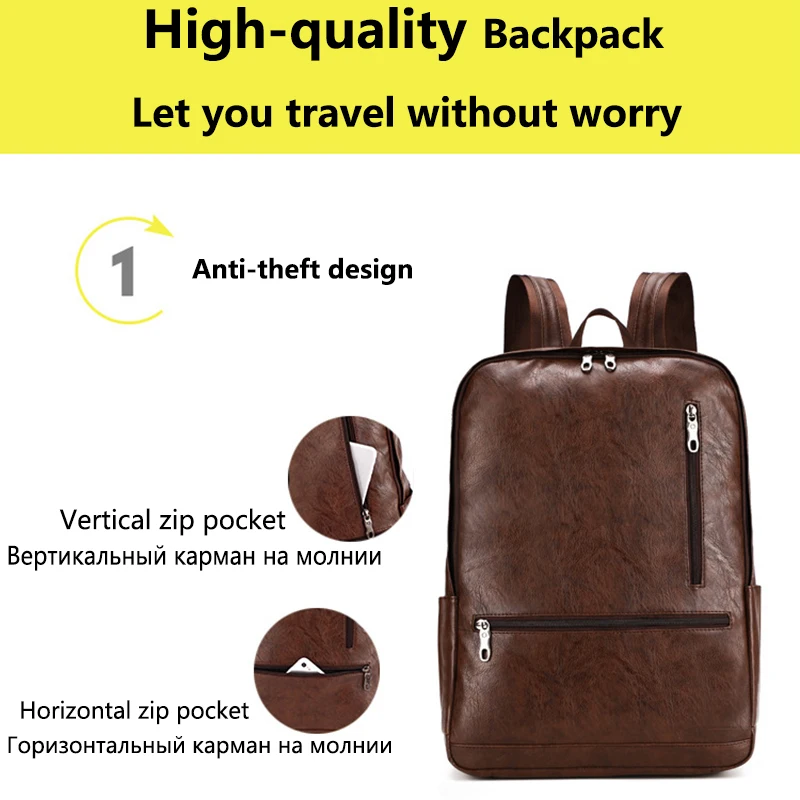 Portátil de Mochila de cuero de los hombres 15,6 Anti robo de viaje impermeable de la escuela Mochila Colegio Mochila masculina Mochila de hombre 2019 Portátil de Mochila de cuero de los hombres 15,6 Anti robo de viaje impermeable de la escuela Mochila Colegio Mochila masculina Mochila de hombre 2019