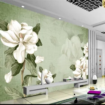 

Hand-painted floral minimalist wall professional production mural factory wholesale wallpaper mural poster photo wall