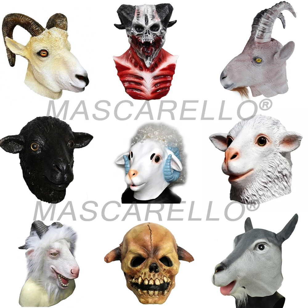 Лицевая латексная маска Antelope Реалистичная из овцы альпаки козла косплей костюм