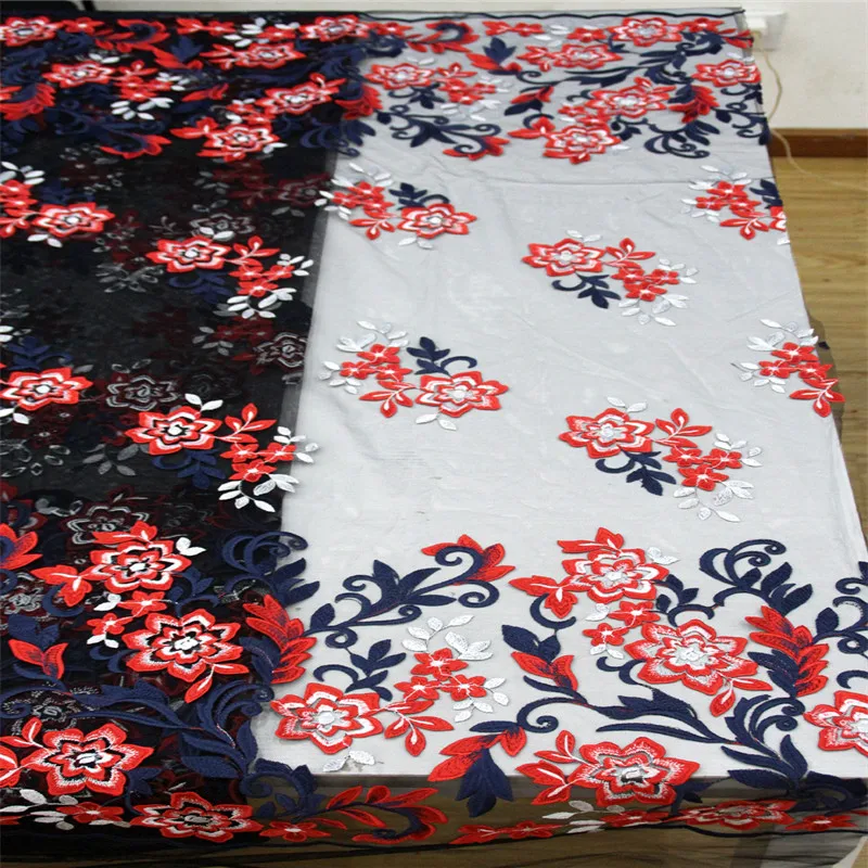 

2018 New style French net lace fabric 3D flower African tulle mesh lace fabric high quality african lace fabric HJ958-1