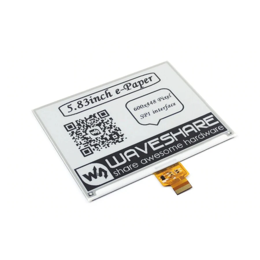 

ShenzhenMaker Store 600x448, 5.83inch E-Ink raw display without PCB, Black,White Two-color display,SPI Interface