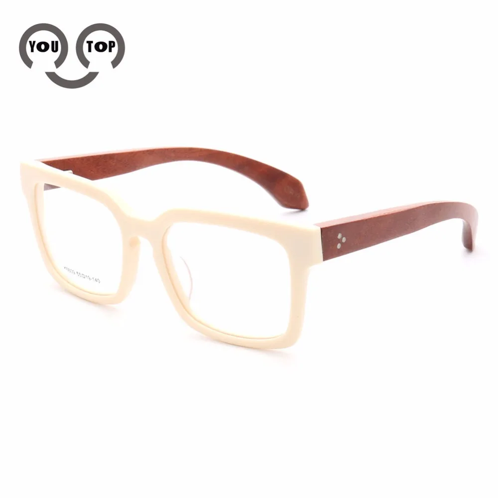 

YOUTOP Men's Big Optical Frames Square hand-made acetate and wooden Fashion full-rim Eyeglasses K6609