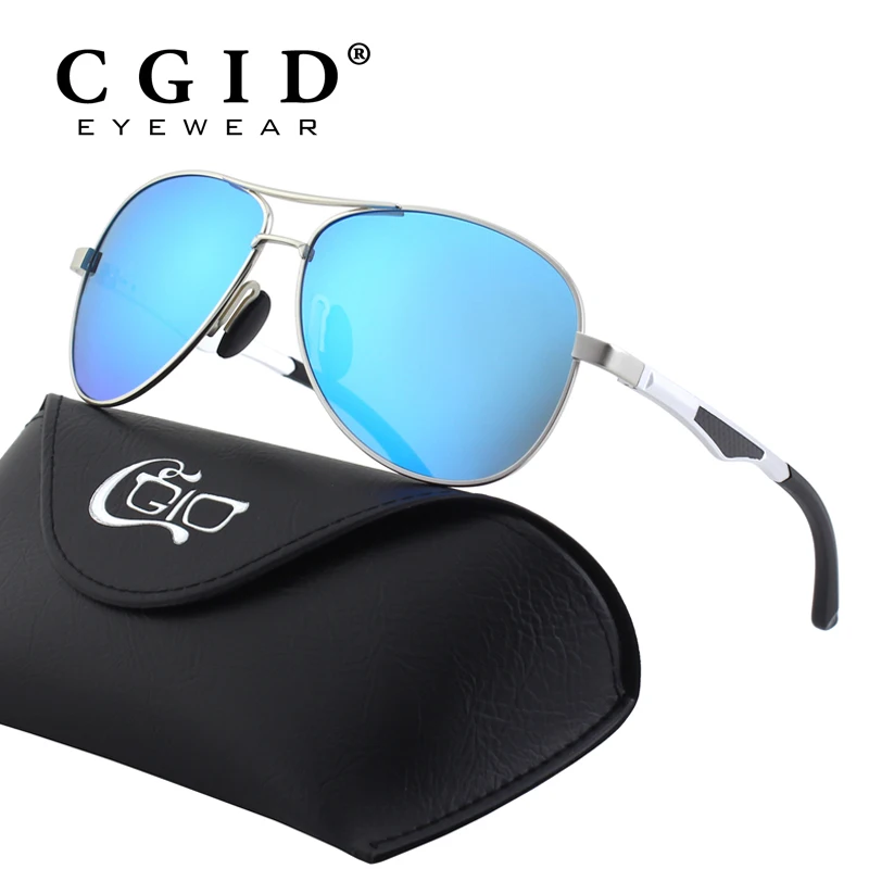 

CGID Polarized Al-Mg Alloy Pilot Sunglasses 100% UV400 Protection, Full Mirrored Spring Hinges Sun Glasses for Men & Women GA61