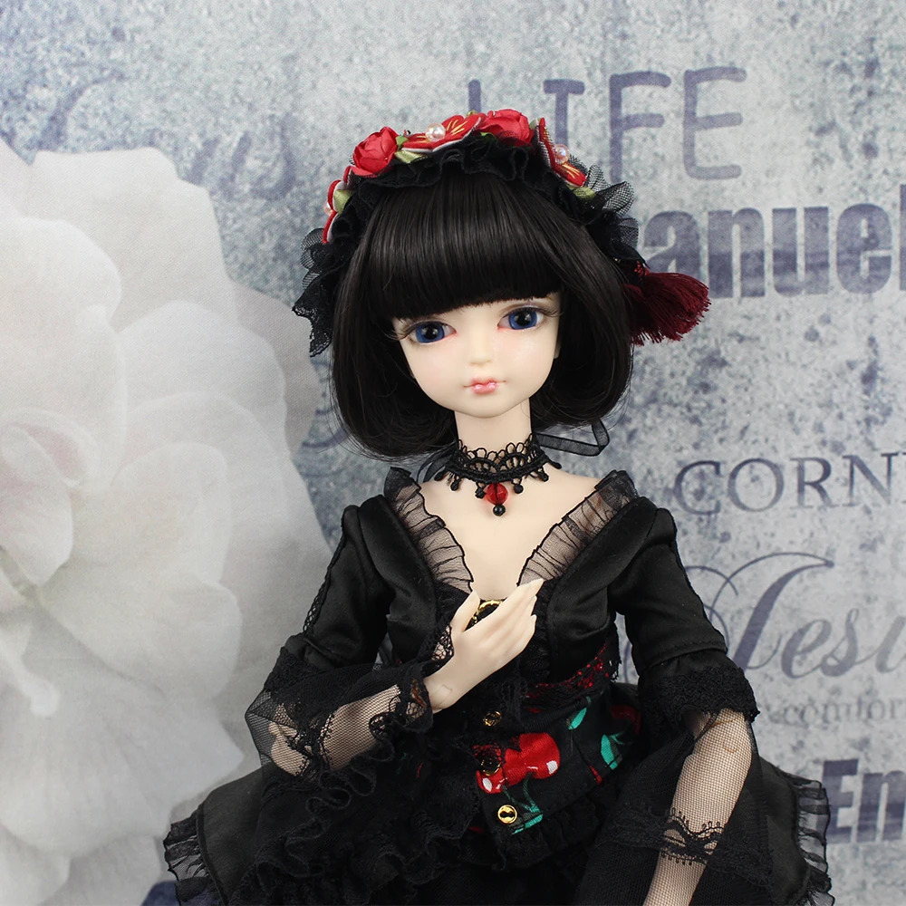 DBS BJD 1/4 45 см кукла с одеждой чулки обувь комбинация черный кружевной наряд милая