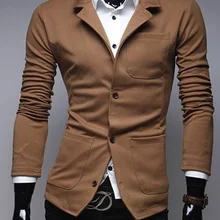 Весенний Модный Однолинейный мужской повседневный Трикотажный костюм с пуговицами