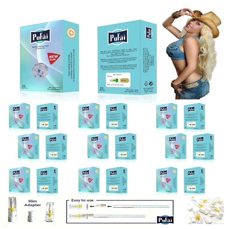 

Pufai Cigarette Filters Slim Tar Blocker for 5mm -6mm 250 Pieces in 10 Boxes Turquoise