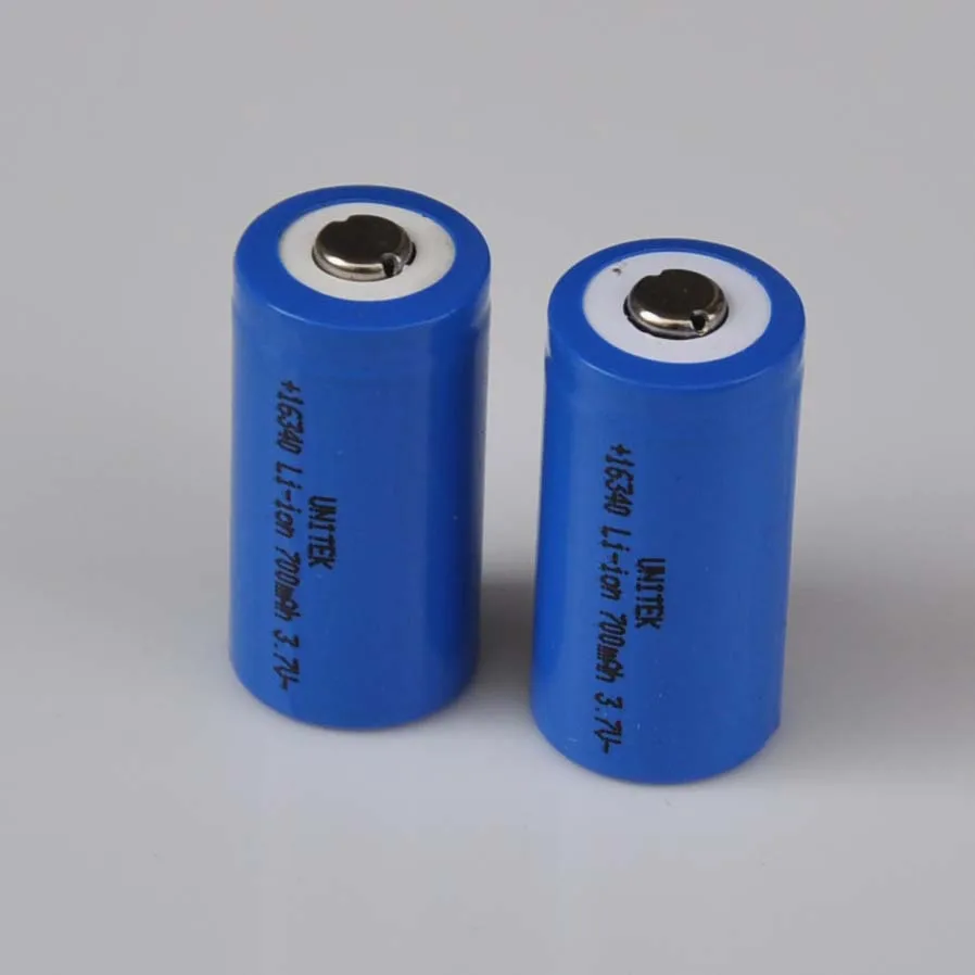

2-5PCS 3.7V 16340 rechargeable lithium ion battery 700mah li-ion cell 17335 CR123A CR 123A for laser flashlight LED torch