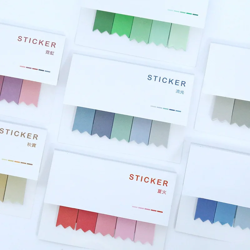

New Gradient Color Memo Pads Office Novelty Sticky Notes Planner Stickers Page Index Post Office School Stationery Supplies