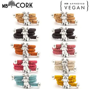 

Colored Cork cute dog ring Antique Sliver vintage animal women Ring original adjustable wooden jewelry HR-023-MIX-10