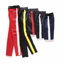 2018 Новые Стороны молнии брюки хип-хоп Мода черный значок jogger городской одежды красные днища jogger джастин бибер брюки 5 цвета