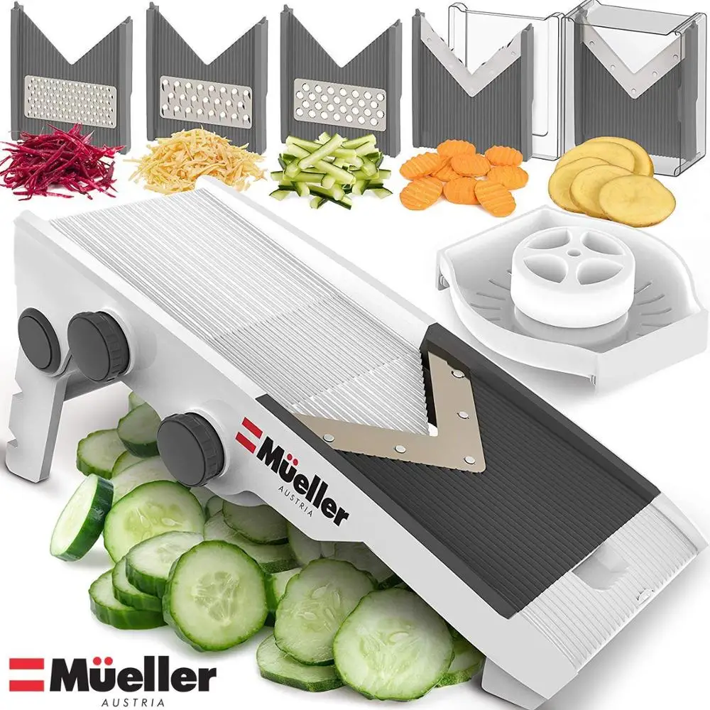 

Austria V-Pro Multi Blade Adjustable Mandoline Cheese/Vegetable Slicer with Precise Maximum Adjustability