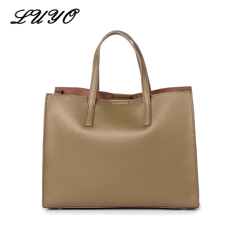 Luyo جلد طبيعي عارضة سلة حقائب الكتف أعلى مقبض حمل حقيبة يد كبيرة الإناث المرأة مصمم حقائب بولسا الأنثوية Luyo جلد طبيعي عارضة سلة حقائب الكتف أعلى مقبض حمل حقيبة يد كبيرة الإناث المرأة مصمم حقائب بولسا الأنثوية