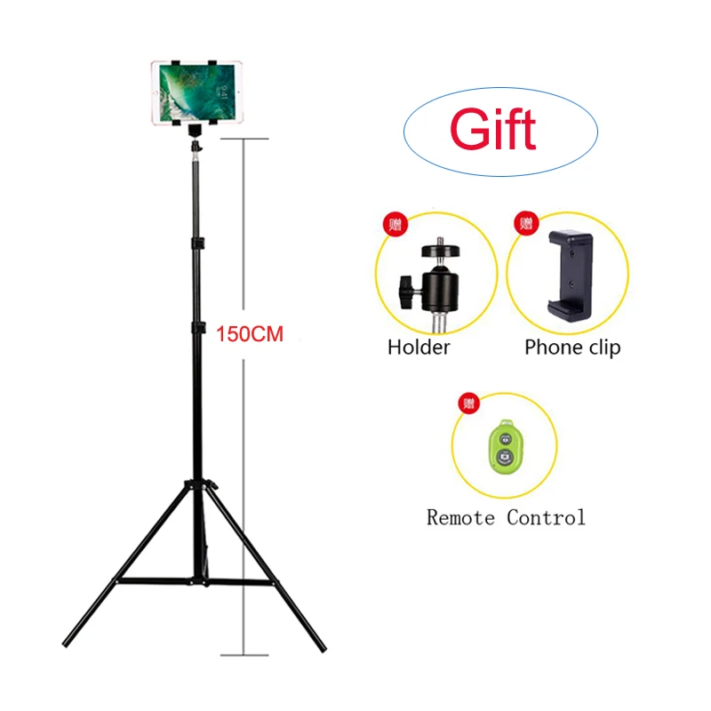 online 150 CM 59 Alumínio Universal Suporte Da Câmera de Montagem Digital de Telefone Tripé Para IPHONE HUAWEI XIAOMI Portátil DSLR Tripé