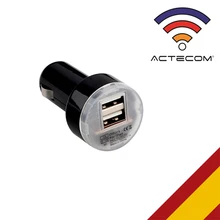 ACTECOM CARGADOR COCHE DOBLE USB MECHERO NEGRO PARA SMARTPHONES MOVILES GPS TABLETAS