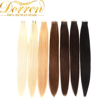 

Doreen Tape In Machine made Remy Human Hair Extensions 16 to 22 inch 20 pcs 50g/pack Silky Straight Tape PU Seamless Skin Weft