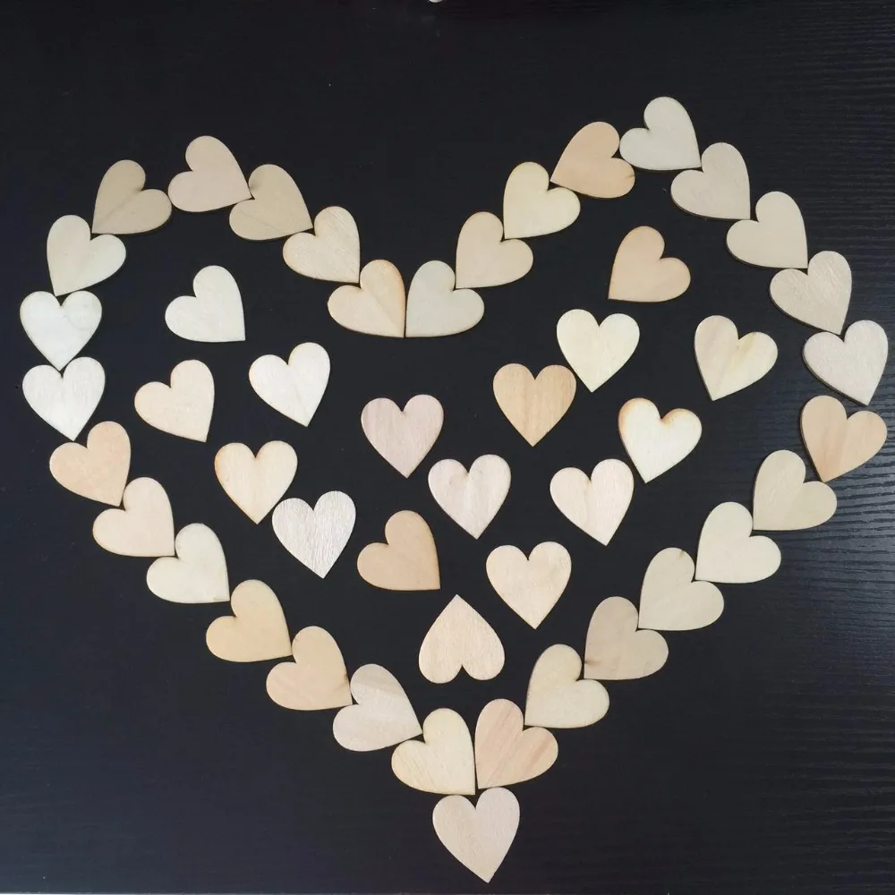

50pcs 40mm Mini Heart Shape Wood Slices For Wedding Crafts Embellishment Home Wall Decorations DIY Crafts Accessories