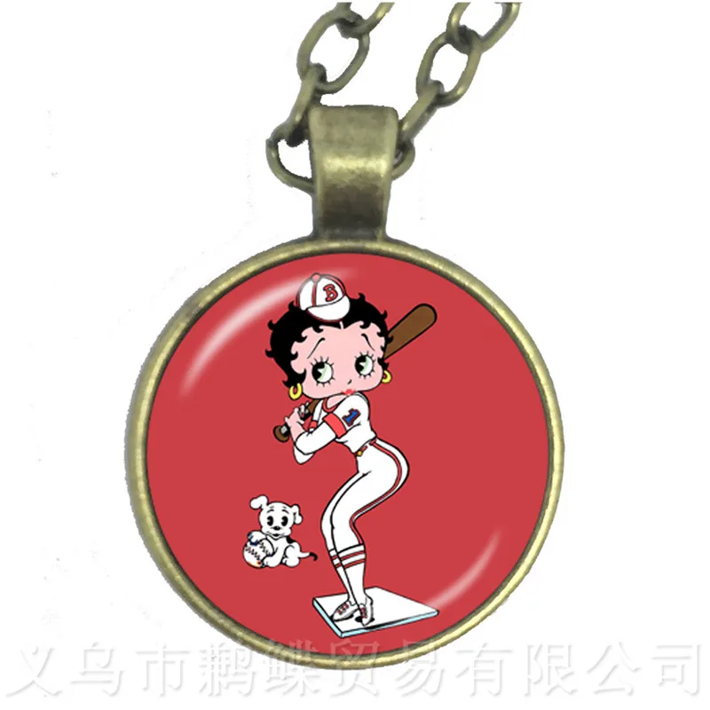 Новинка 2018 Naive и Sexy Hyperbole Betty Boop Series узор 25 мм круглый стеклянный кабошон ожерелье
