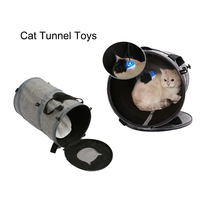 

New Pets Cats Dogs Tunnel Toys High Quality Oxford Cat House Pet Kennel Portable Play Tubes Balls Funny Foldable Pet Tunnel Nest