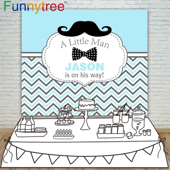 

Funnytree background for photography a little man birthday banner chervon moustache backdrop photo studio photocall new