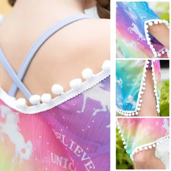 Girls Chiffon Unicorn Cover-up Beach Swimsuit