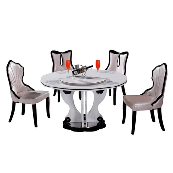 

Hot selling marble dinner table set marble table with 4 chairs