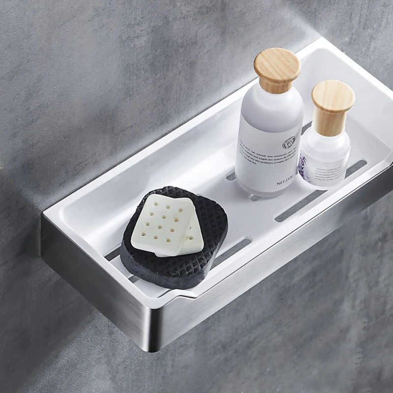 Корзина для ванной из нержавеющей стали для шампуня/мыла, органайзер для хранения кухонных принадлежностей, без укропа простая установка