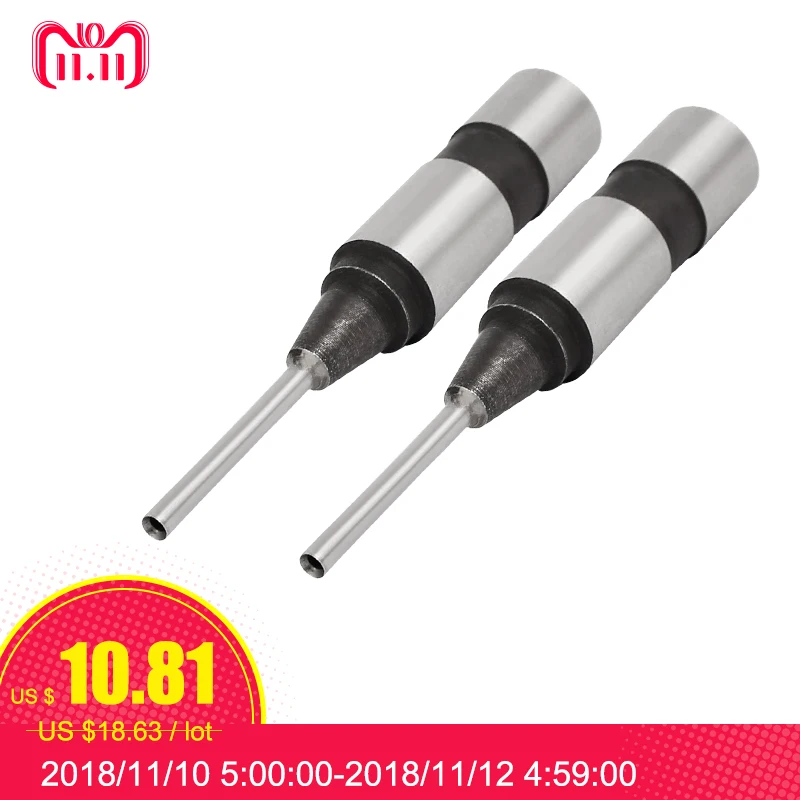 

2PCS Hollow Paper Drills 2.5x65mm Straight Shank Punch Punching Machine Hollow Paper Drill Bit Silver Tone Straight Shank