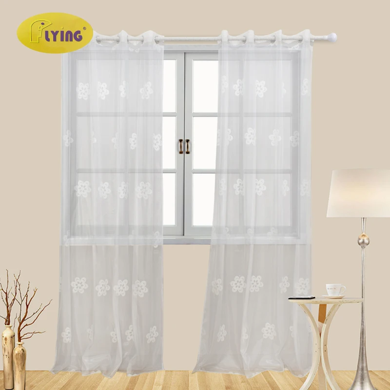 

Flying Embroidered Modern Tulle Curtains for Living Room Bedroom Kitchen Linen Window Voile Sheer Curtain for Window Tulle