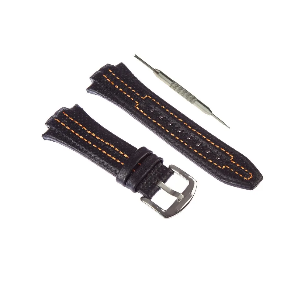 

17x27mm Genuine Leather Strap + Gift Tool Fits For Seiko Sportura SNL029P2 - SNL021P1 - SNA595P2 - SNL017P1
