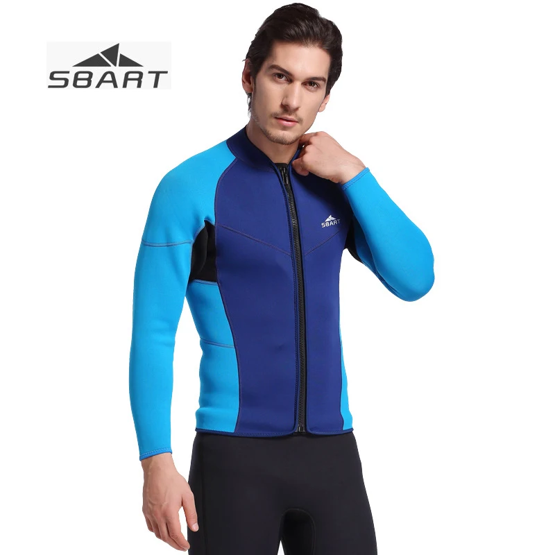 

Sbart Wetsuit Men Jacket 3mm Snorkeling Outdoor Surfing Tops Front Zip Jellyfish Diving Suit Male Diving Clothes