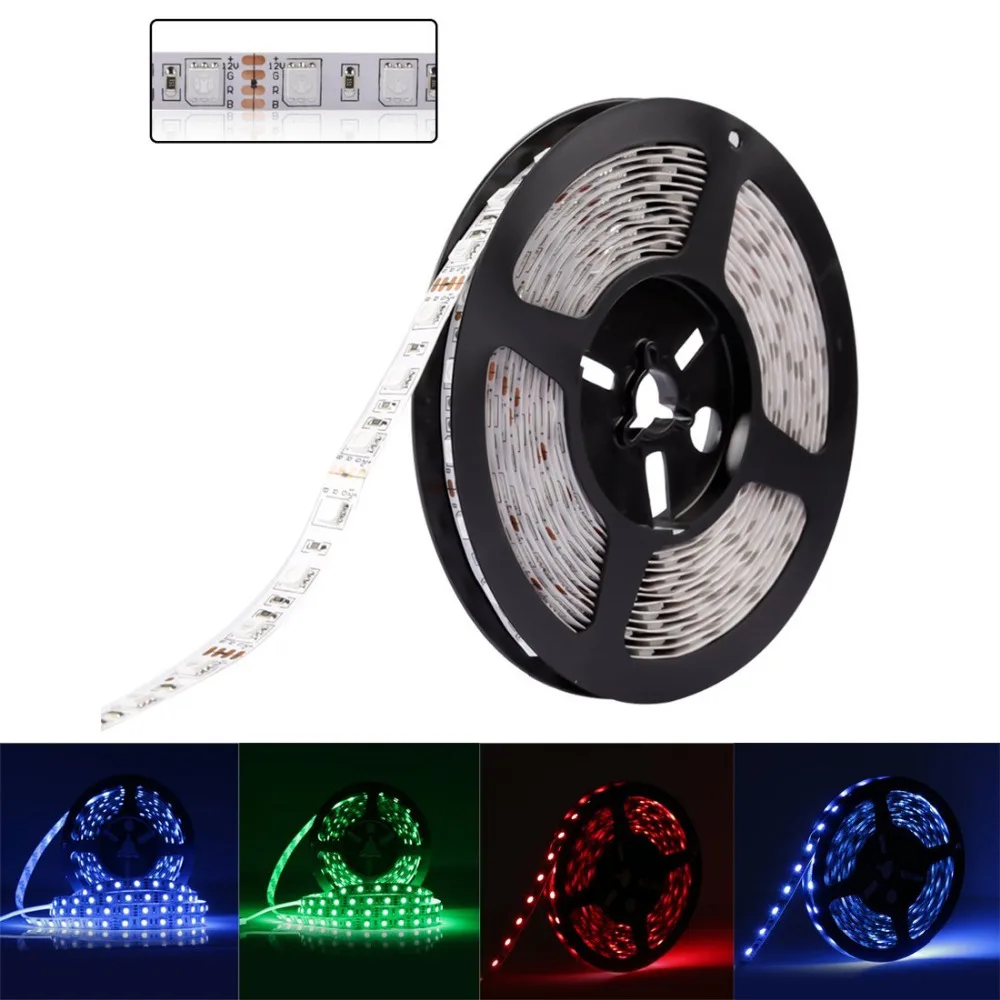 Светодиодные ленты 5050 SMD RGB 3 фишки 10 мм PCB 5 м 300 светодио дный не водонепроницаемый