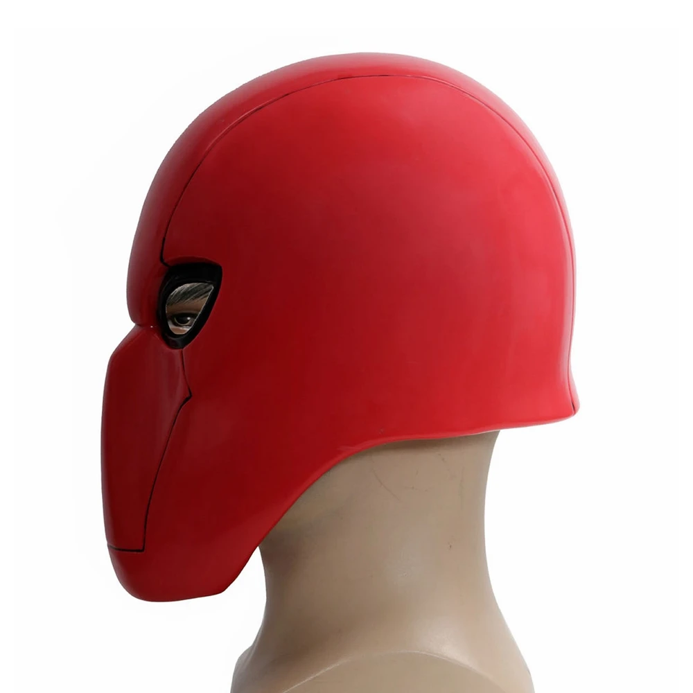 XCOSER красный капюшон маска Бэтмен под красным капюшоном Полный головной шлем из ПВХ для взрослых красный косплей реквизит Хэллоуин косплей костюм реквизит