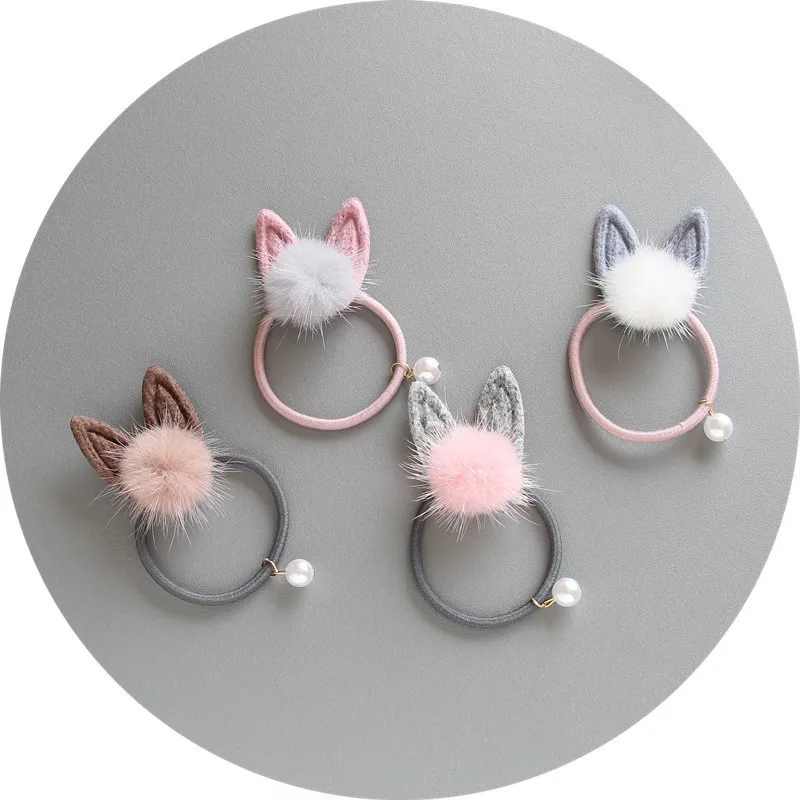 

1PC Lovely New Long Rabbit Ears Children Hair Ropes Elastic Rubber Hair Band Baby Headwear Kids Headdress Girls Accessories