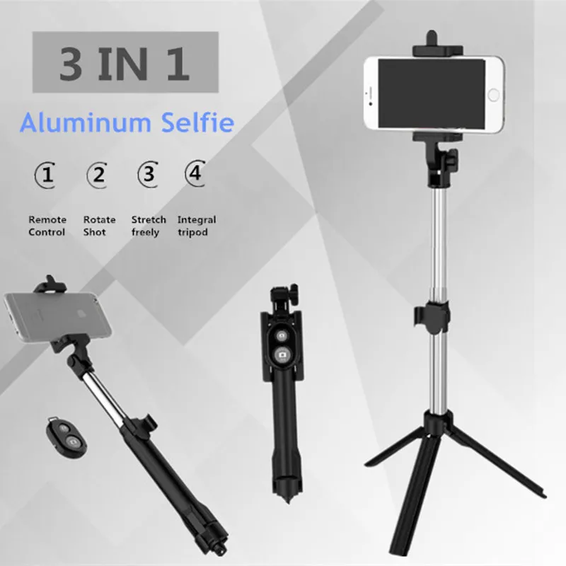 FGHGF T1 Bluetooth Remote Selfie Stick Extendable Mini Monopod Tripod Universal Pau De Palo selfie stick For iphone 6 7 8